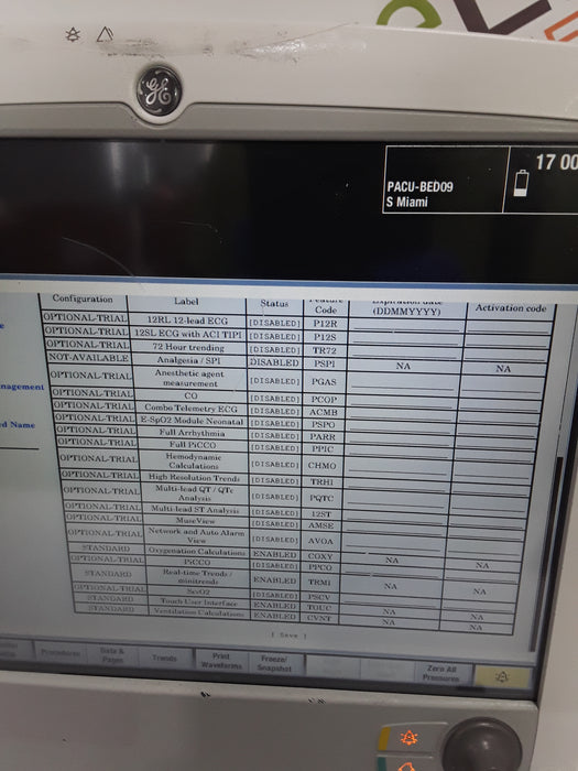 GE Healthcare Carescape B650 Post Anesthesia Care Patient Monitor