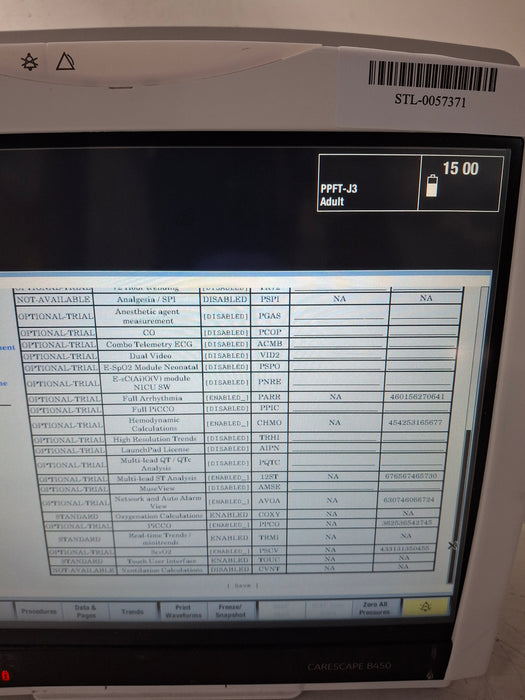 GE Healthcare Carescape B450 Post Anesthesia Care Patient Monitor
