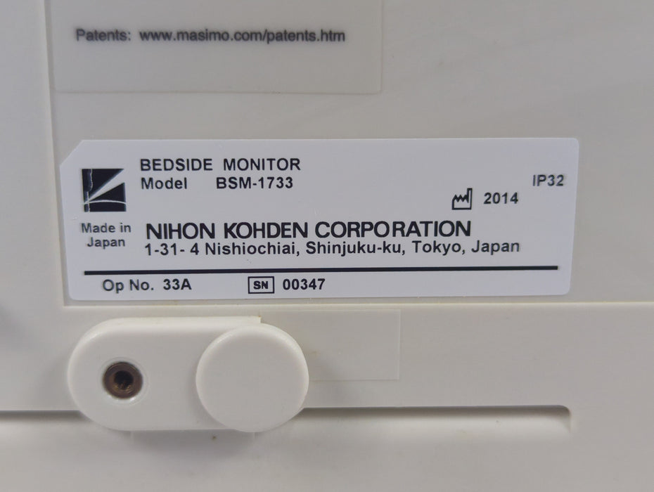 Nihon Kohden BSM-1733 Life Scope PT Transport Patient Monitor