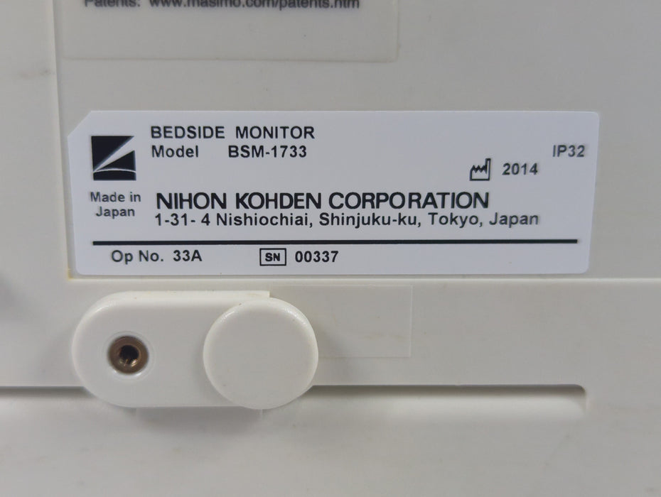 Nihon Kohden BSM-1733 Life Scope PT Transport Patient Monitor