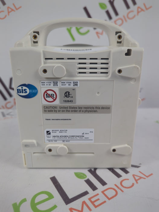 Nihon Kohden BSM-1733 Life Scope PT Transport Patient Monitor