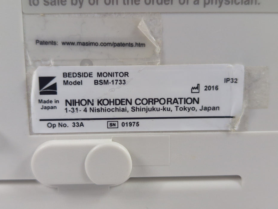 Nihon Kohden BSM-1733 Life Scope PT Transport Patient Monitor