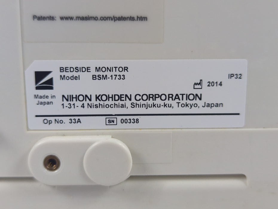 Nihon Kohden BSM-1733 Life Scope PT Transport Patient Monitor