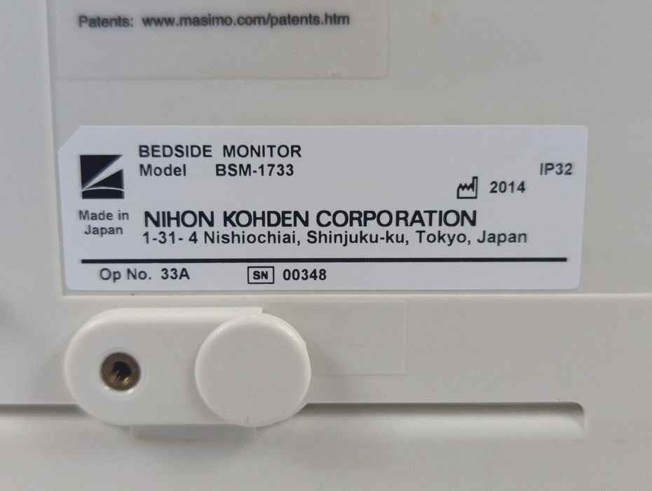Nihon Kohden BSM-1733 Life Scope PT Transport Patient Monitor