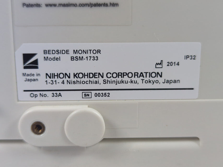 Nihon Kohden BSM-1733 Life Scope PT Transport Patient Monitor