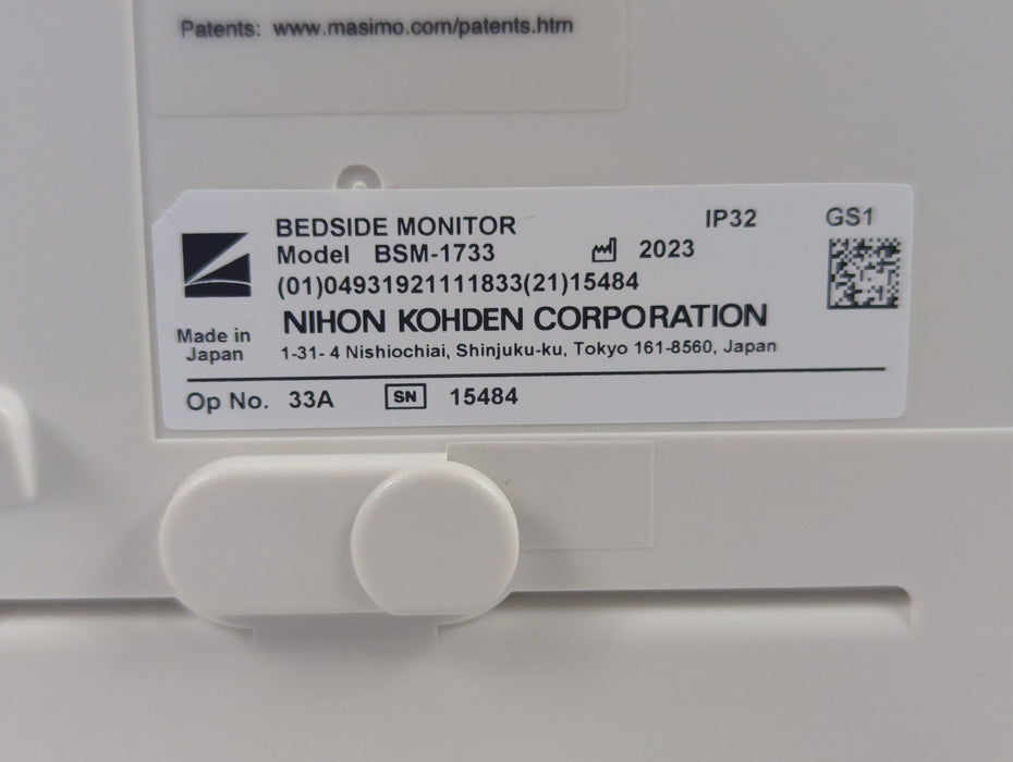 Nihon Kohden BSM-1733 Life Scope PT Transport Patient Monitor