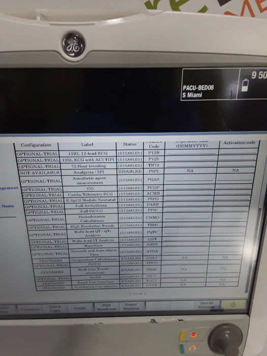 GE Healthcare Carescape B650 Post Anesthesia Care Patient Monitor