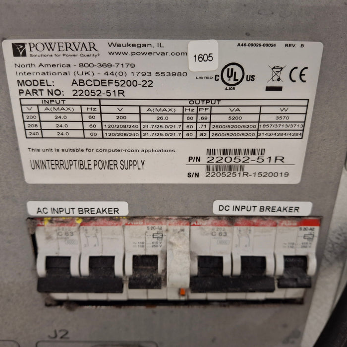 Powervar Security Plus 5200 UPS