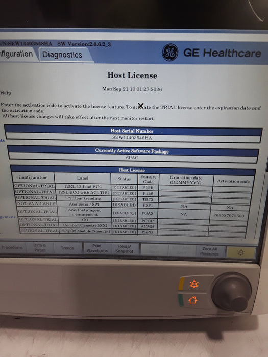 GE Healthcare Carescape B650 Post Anesthesia Care Patient Monitor
