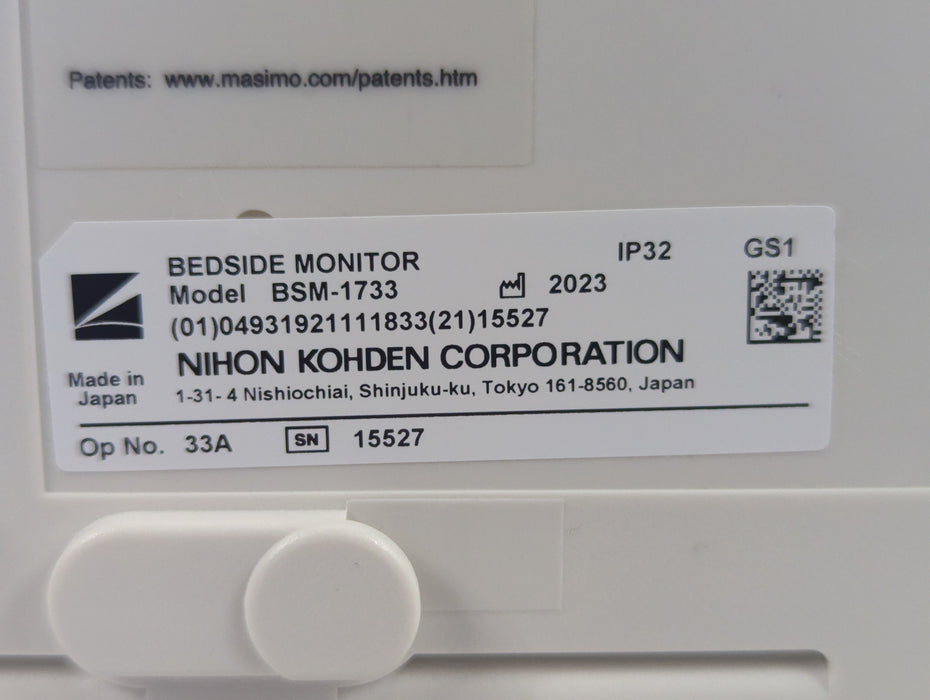 Nihon Kohden BSM-1733 Life Scope PT Transport Patient Monitor