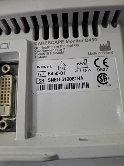 GE Healthcare Carescape B450 Post Anesthesia Care Patient Monitor