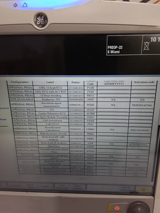 GE Healthcare Carescape B650 Post Anesthesia Care Patient Monitor