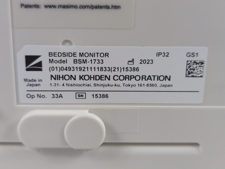 Nihon Kohden BSM-1733 Life Scope PT Transport Patient Monitor