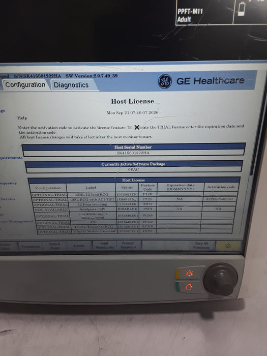 GE Healthcare Carescape B650 Post Anesthesia Care Patient Monitor