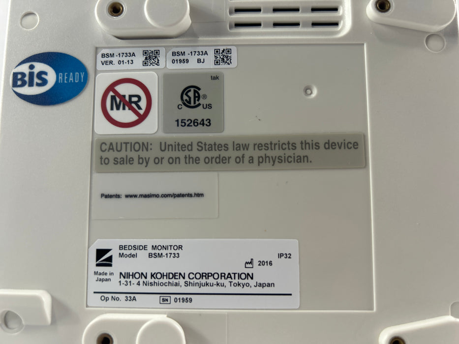 Nihon Kohden BSM-1733 Life Scope PT Transport Patient Monitor