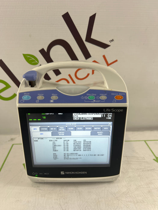 Nihon Kohden BSM-1733 Life Scope PT Transport Patient Monitor