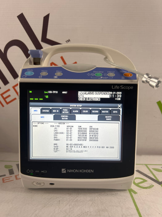 Nihon Kohden BSM-1733 Life Scope PT Transport Patient Monitor