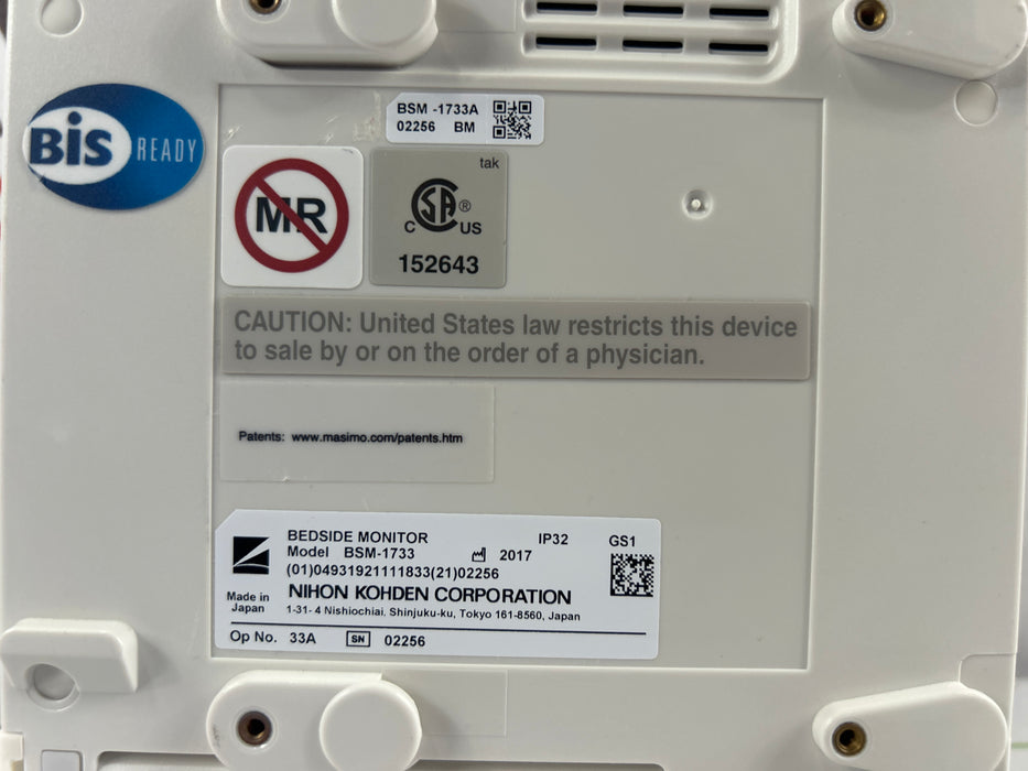 Nihon Kohden BSM-1733 Life Scope PT Transport Patient Monitor