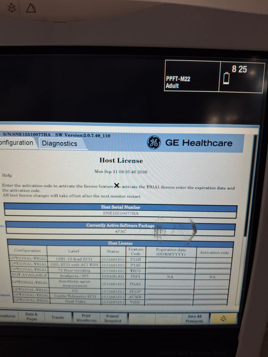 GE Healthcare Carescape B450 Post Anesthesia Care Patient Monitor