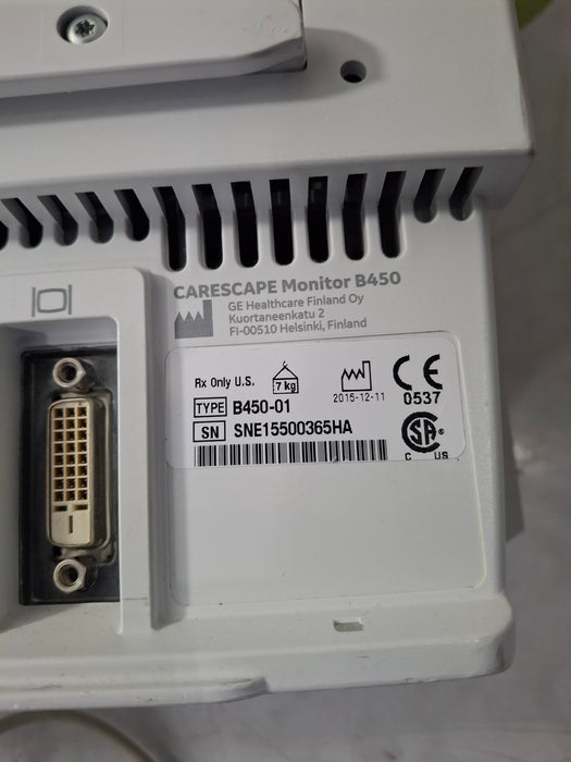 GE Healthcare Carescape B450 Critical Care Patient Monitor
