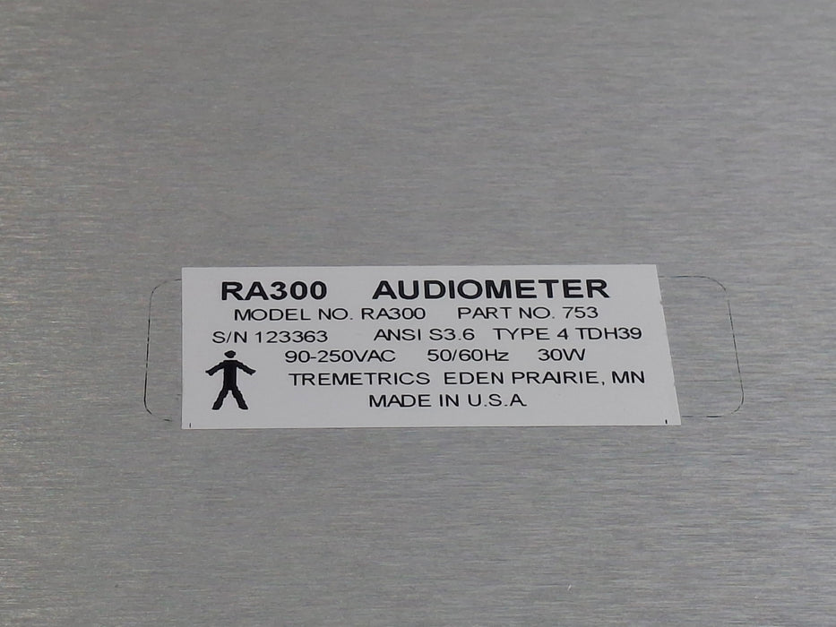Tremetrics, Inc. RA300 Digital Audiometer Audiometric Sound Chamber AR902
