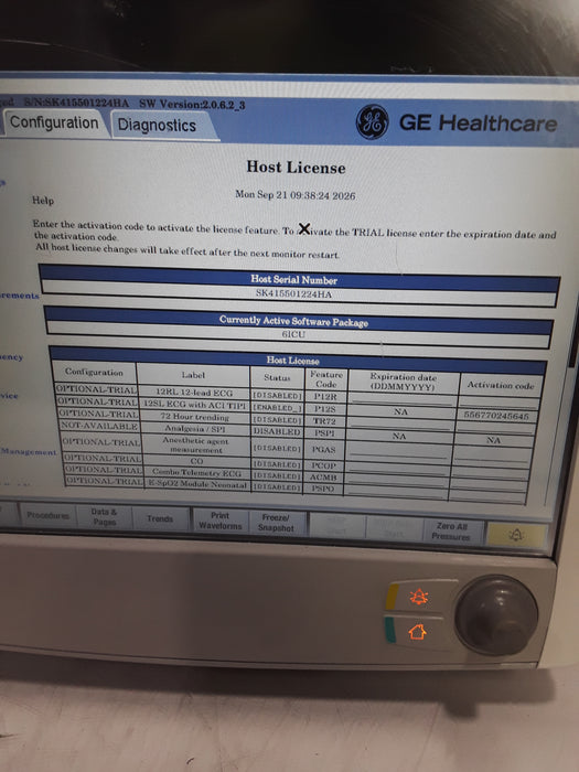 GE Healthcare Carescape B650 Critical Care Patient Monitor