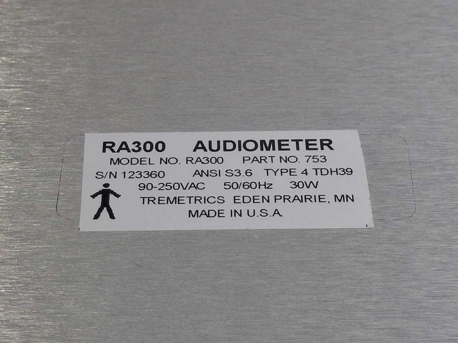 Tremetrics, Inc. RA300 Digital Audiometer Audiometric Sound Chamber AR902
