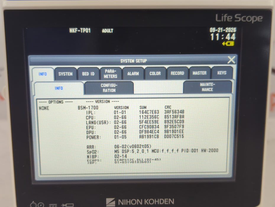 Nihon Kohden BSM-1733 Life Scope PT Transport Patient Monitor