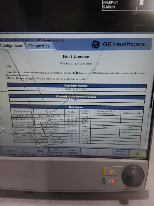 GE Healthcare Carescape B650 Post Anesthesia Care Patient Monitor