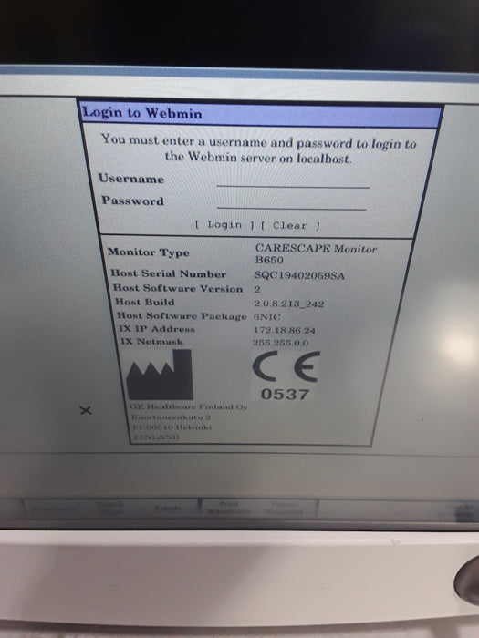GE Healthcare Carescape B650 Neonatal Care Patient Monitor