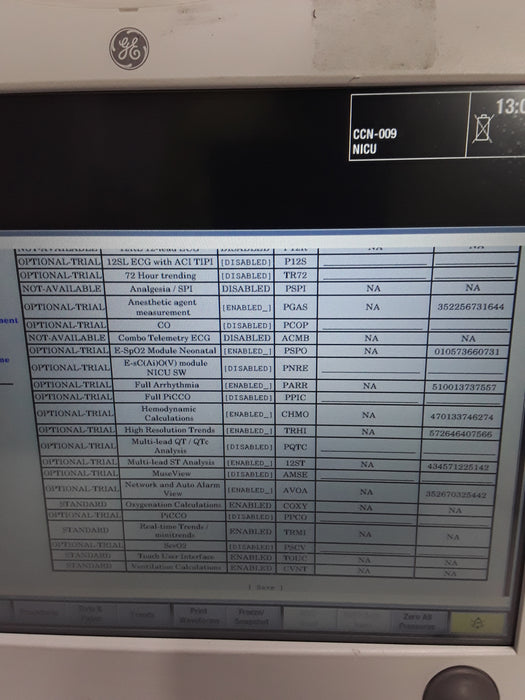 GE Healthcare Carescape B650 Neonatal Care Patient Monitor