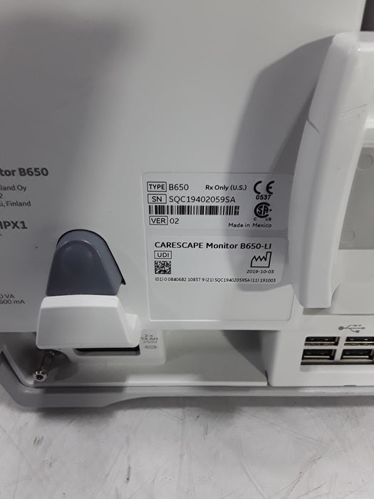 GE Healthcare Carescape B650 Neonatal Care Patient Monitor