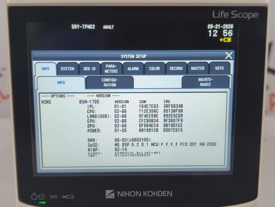 Nihon Kohden BSM-1733 Life Scope PT Transport Patient Monitor
