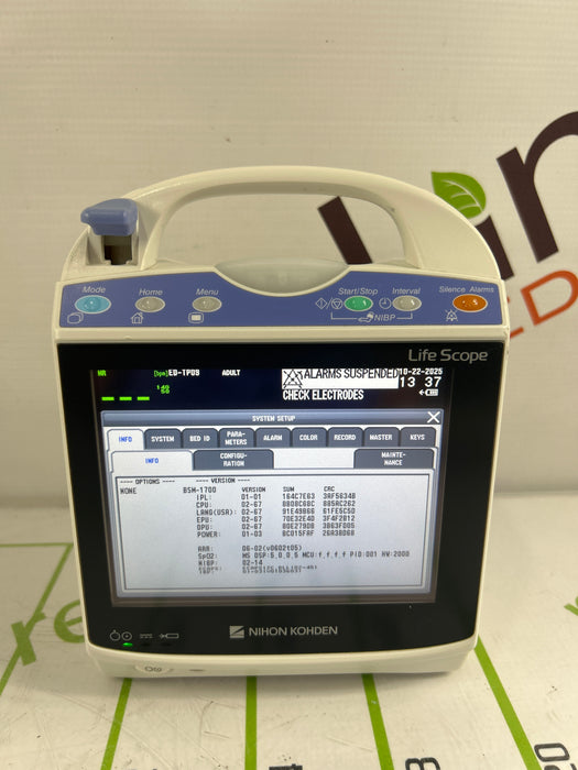 Nihon Kohden BSM-1733 Life Scope PT Transport Patient Monitor