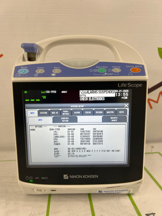 Nihon Kohden BSM-1733 Life Scope PT Transport Patient Monitor