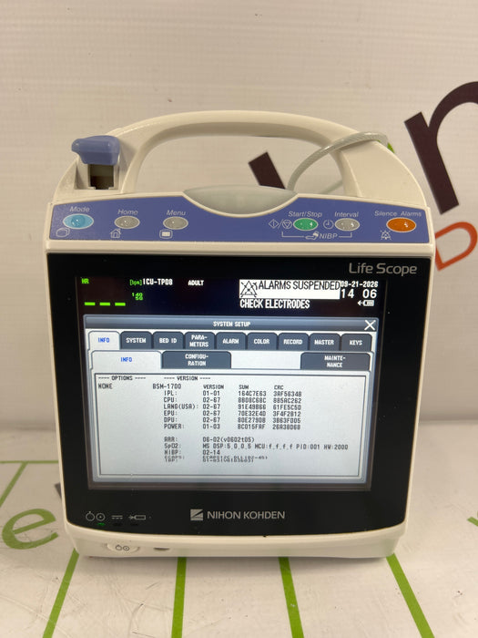 Nihon Kohden BSM-1733 Life Scope PT Transport Patient Monitor
