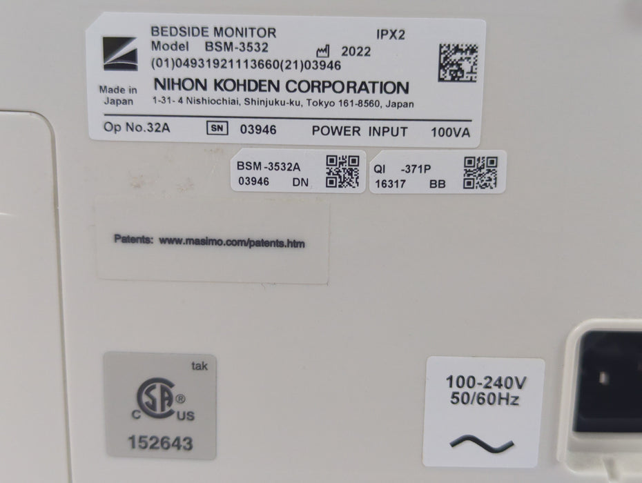 Nihon Kohden Life Scope BSM-3532 Bedside Monitor