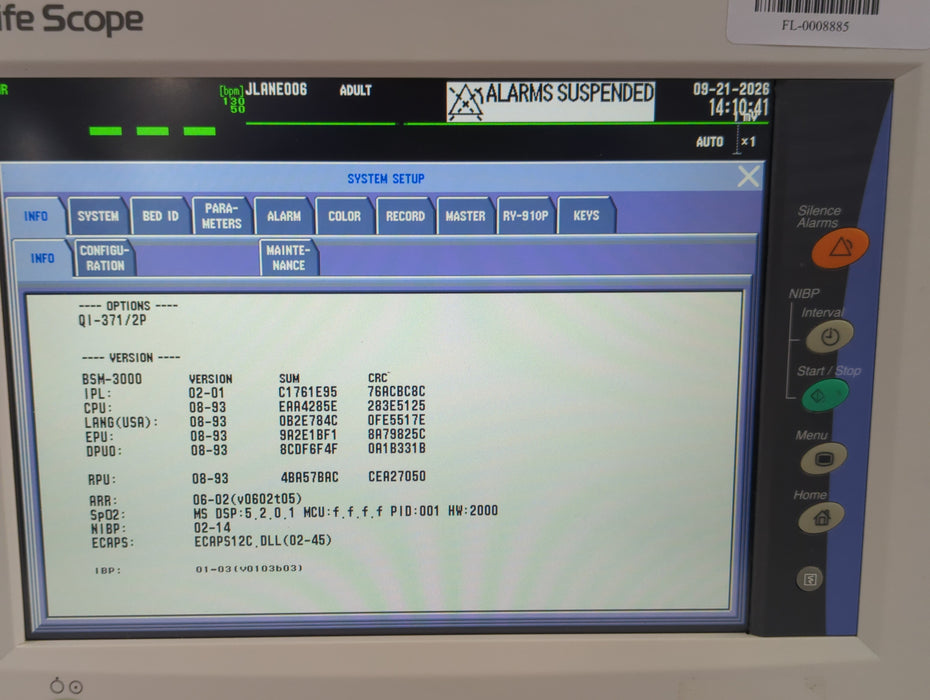 Nihon Kohden Life Scope BSM-3532 Bedside Monitor