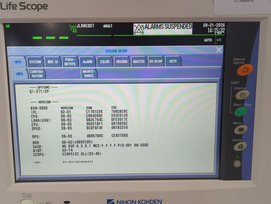 Nihon Kohden Life Scope BSM-3532 Bedside Monitor