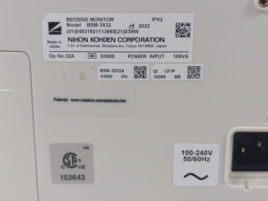 Nihon Kohden Life Scope BSM-3532 Bedside Monitor