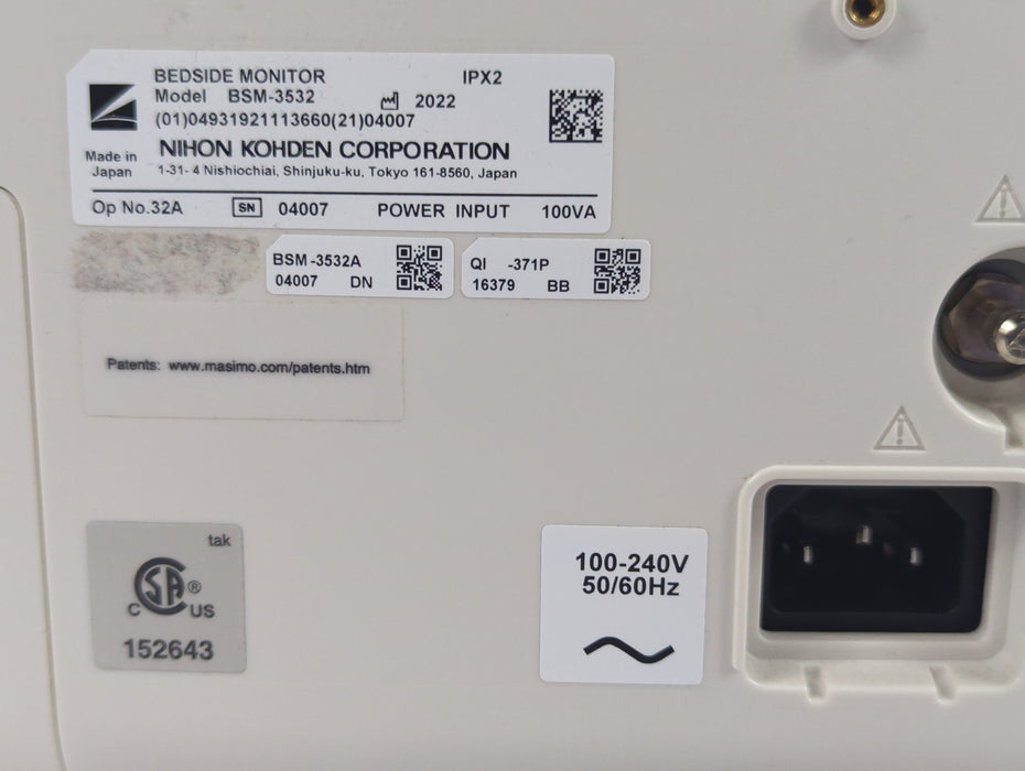 Nihon Kohden Life Scope BSM-3532 Bedside Monitor