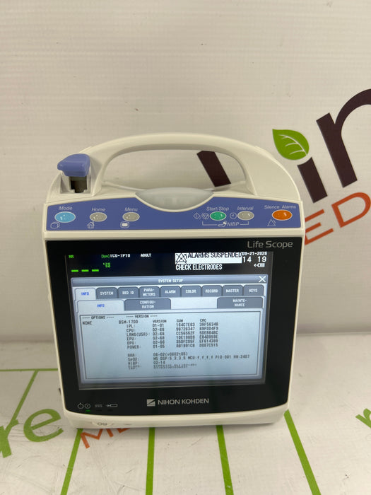 Nihon Kohden BSM-1733 Life Scope PT Transport Patient Monitor