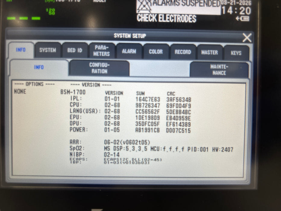 Nihon Kohden BSM-1733 Life Scope PT Transport Patient Monitor