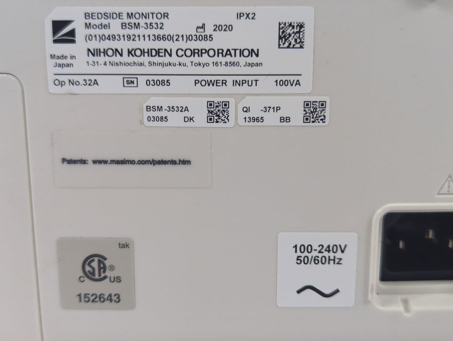 Nihon Kohden Life Scope BSM-3532 Bedside Monitor
