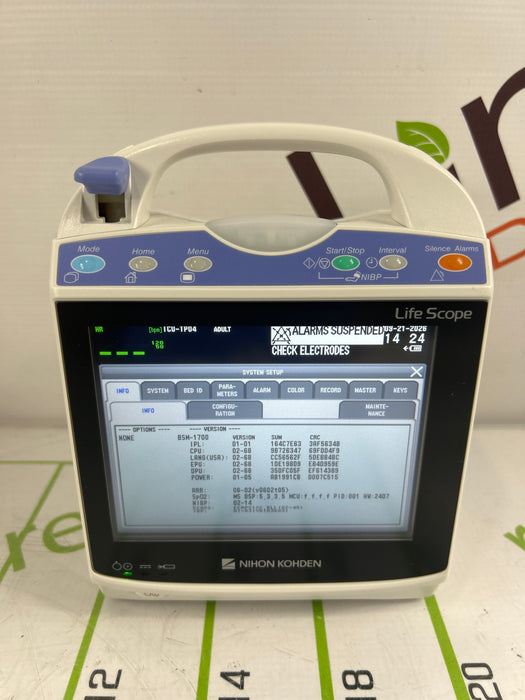 Nihon Kohden BSM-1733 Life Scope PT Transport Patient Monitor