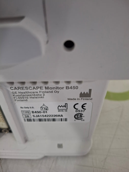 GE Healthcare Carescape B450 Post Anesthesia Care Patient Monitor
