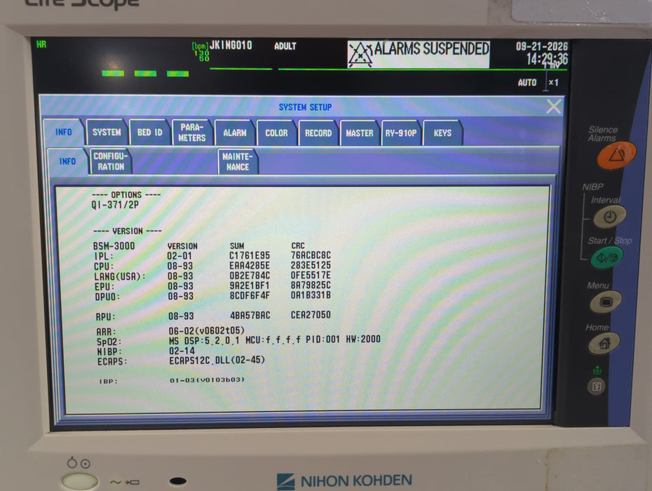 Nihon Kohden Life Scope BSM-3532 Bedside Monitor