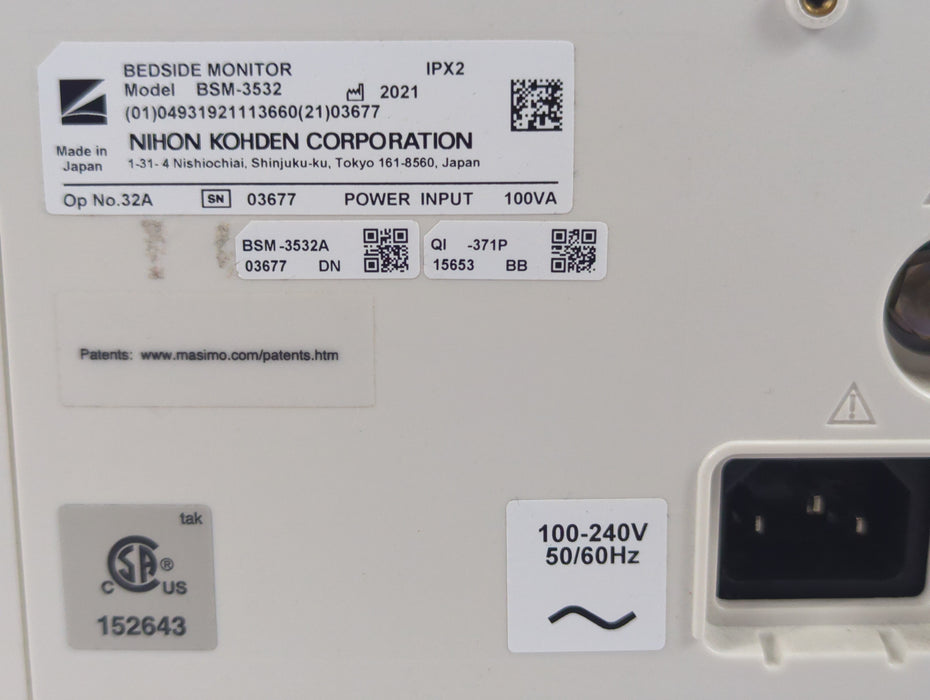 Nihon Kohden Life Scope BSM-3532 Bedside Monitor