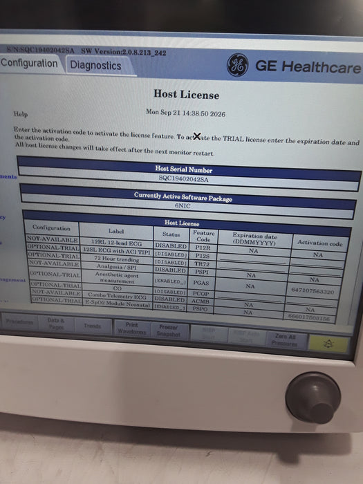 GE Healthcare Carescape B650 Neonatal Care Patient Monitor