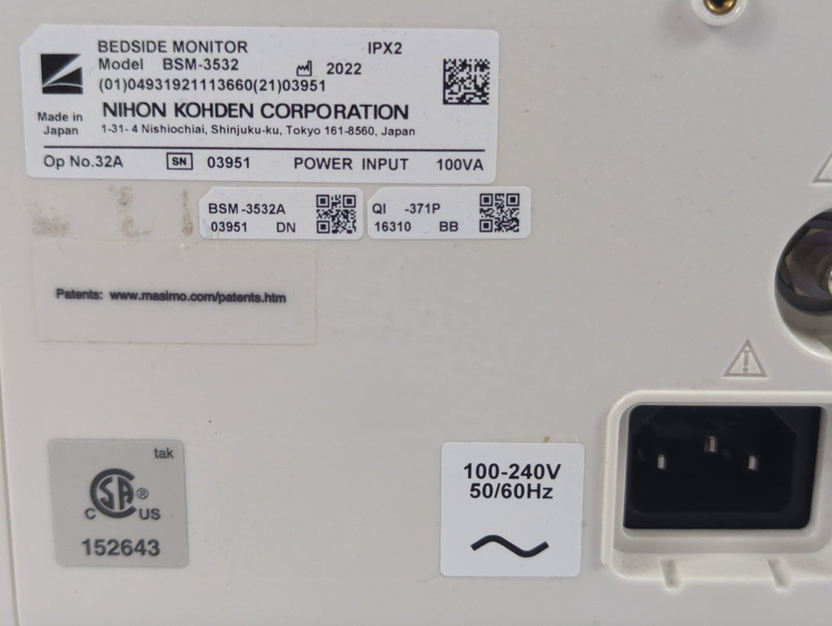 Nihon Kohden Life Scope BSM-3532 Bedside Monitor